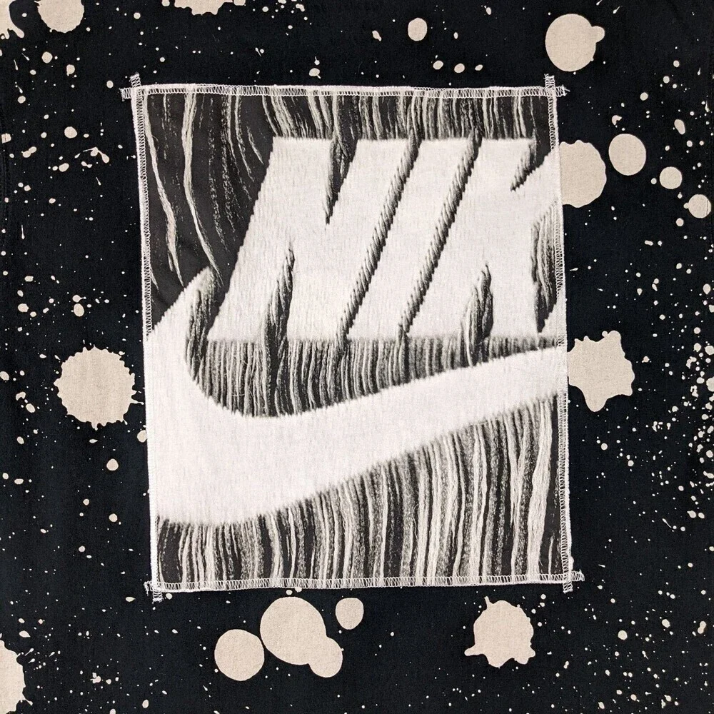 Nike Men's Paint Splash Black/White T Shirt All Over Print Graphic Medium - Picture 2 of 8